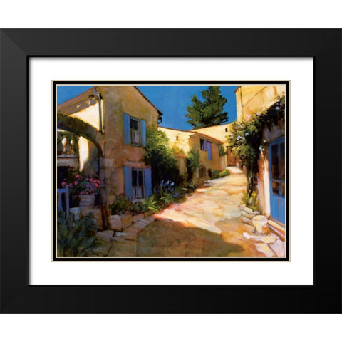 Village in Provence Black Modern Wood Framed Art Print with Double Matting by Craig, Philip