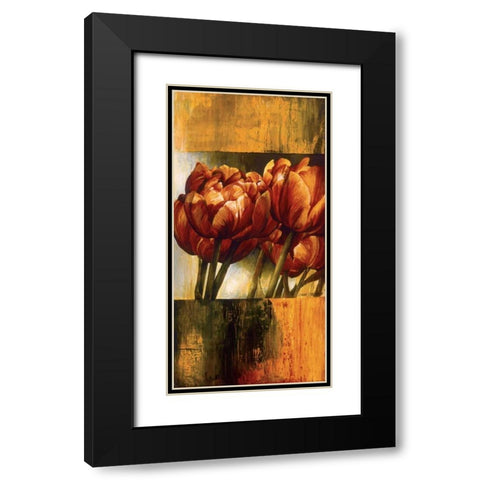 Floral Radiance I Black Modern Wood Framed Art Print with Double Matting by Thompson, Linda