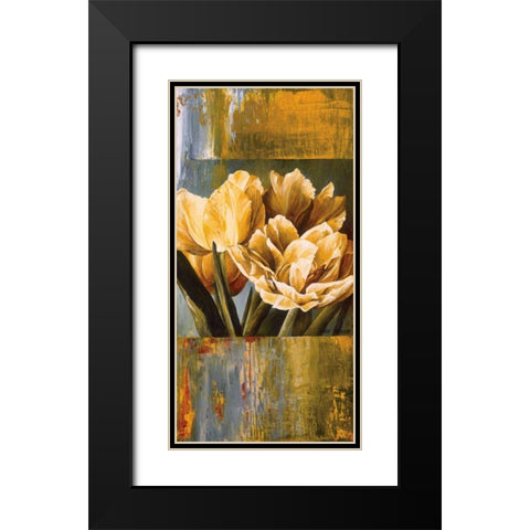 Floral Radiance II Black Modern Wood Framed Art Print with Double Matting by Thompson, Linda