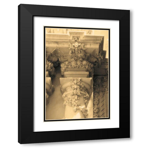Column I Black Modern Wood Framed Art Print with Double Matting by Gilboa, Marina Drasnin