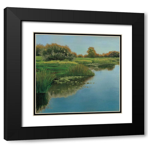 Yellow Sky and Reflection Black Modern Wood Framed Art Print with Double Matting by Peterson, Julie