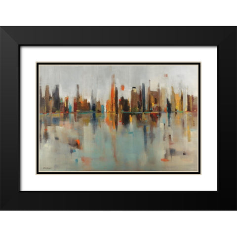 Golden Harbor Black Modern Wood Framed Art Print with Double Matting by Jackson, Victoria