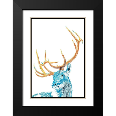 Antlers and All Black Modern Wood Framed Art Print with Double Matting by Pelkey, Marvin