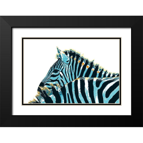 Striped Pair Black Modern Wood Framed Art Print with Double Matting by Pelkey, Marvin