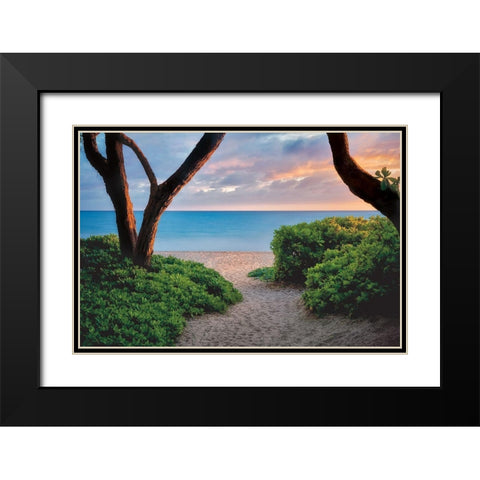 Beach Time Black Modern Wood Framed Art Print with Double Matting by Frates, Dennis