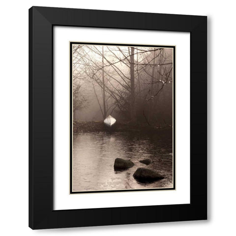 Silvered Morning Pond Black Modern Wood Framed Art Print with Double Matting by Ross, Heather