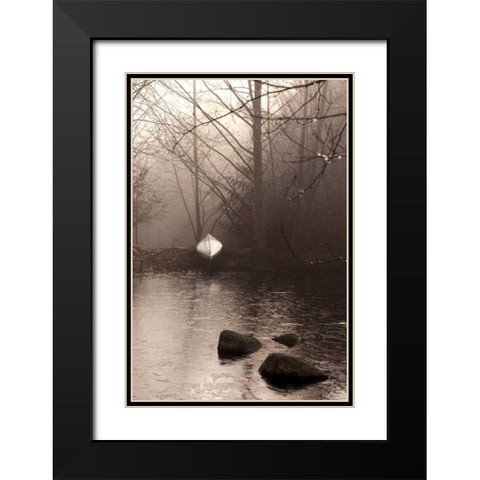 Silvered Morning Pond Black Modern Wood Framed Art Print with Double Matting by Ross, Heather