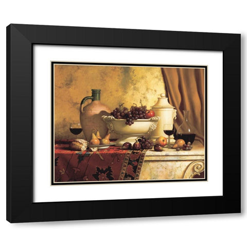 Italian Feast Black Modern Wood Framed Art Print with Double Matting by Speck, Loran
