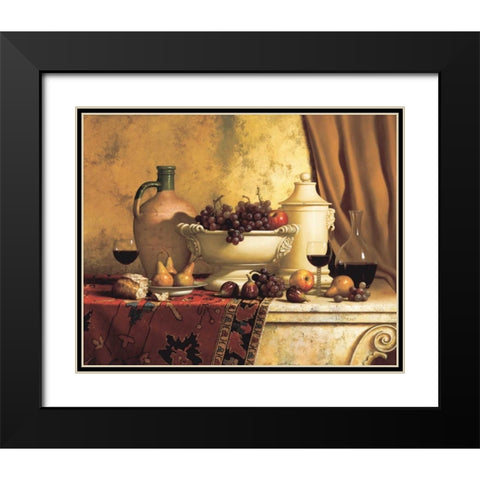 Italian Feast Black Modern Wood Framed Art Print with Double Matting by Speck, Loran