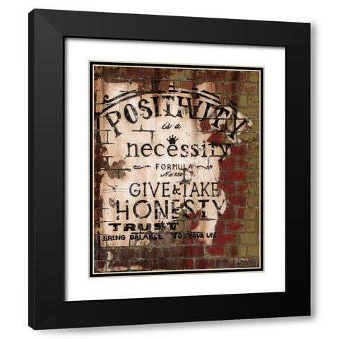 Positivity Black Modern Wood Framed Art Print with Double Matting by Sanchez, Luis