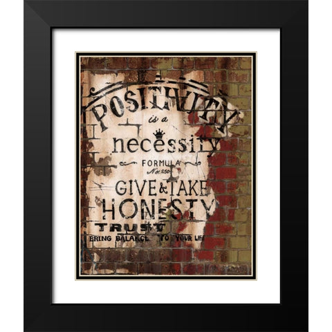 Positivity Black Modern Wood Framed Art Print with Double Matting by Sanchez, Luis
