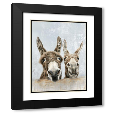 The Donkeys  Black Modern Wood Framed Art Print with Double Matting by Perejogina, Dina