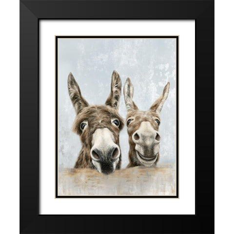 The Donkeys  Black Modern Wood Framed Art Print with Double Matting by Perejogina, Dina
