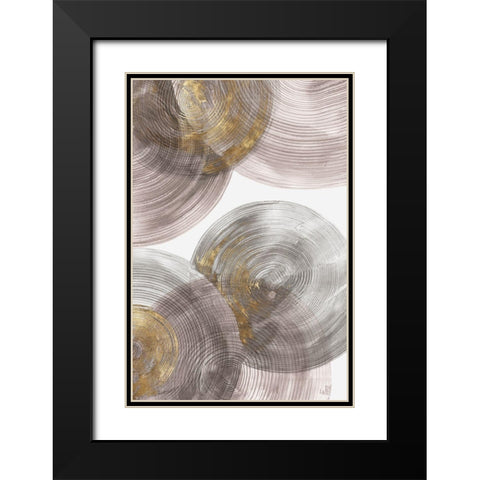 Spiral Rings I Black Modern Wood Framed Art Print with Double Matting by Watts, Eva