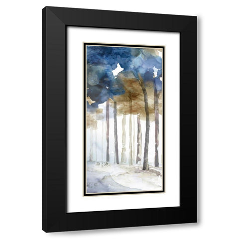 In the Blue Forest II Black Modern Wood Framed Art Print with Double Matting by Watts, Eva