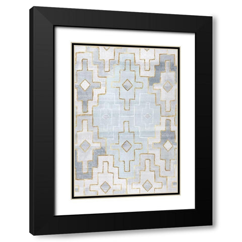 Silver Blue II Black Modern Wood Framed Art Print with Double Matting by Watts, Eva