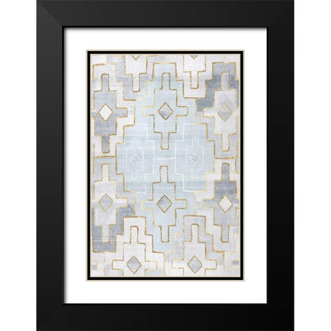 Silver Blue II Black Modern Wood Framed Art Print with Double Matting by Watts, Eva
