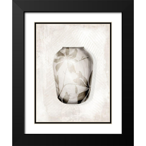 Neutral Vase II Black Modern Wood Framed Art Print with Double Matting by Watts, Eva