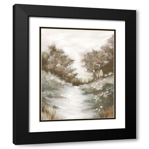 Peaceful Path Black Modern Wood Framed Art Print with Double Matting by Watts, Eva