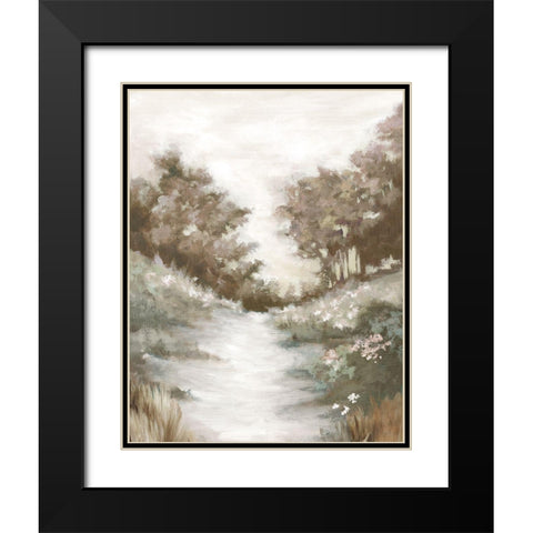 Peaceful Path Black Modern Wood Framed Art Print with Double Matting by Watts, Eva