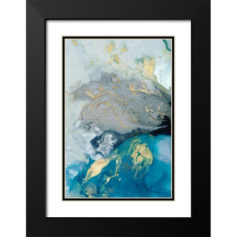 Ocean Splash I Black Modern Wood Framed Art Print with Double Matting by PI Galerie