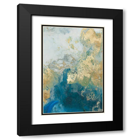Ocean Splash II Black Modern Wood Framed Art Print with Double Matting by PI Galerie
