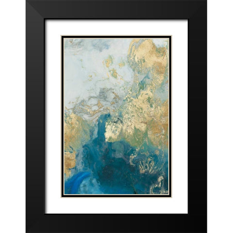 Ocean Splash II Black Modern Wood Framed Art Print with Double Matting by PI Galerie