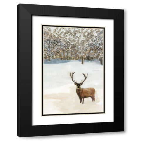 Grand Elk II Black Modern Wood Framed Art Print with Double Matting by Stellar Design Studio