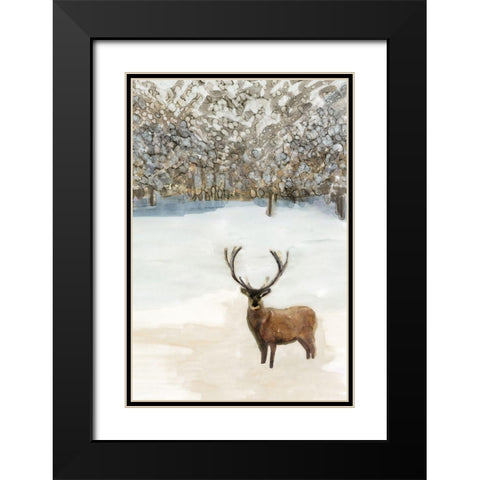 Grand Elk II Black Modern Wood Framed Art Print with Double Matting by Stellar Design Studio