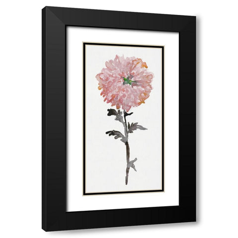 Flourishing Floral II Black Modern Wood Framed Art Print with Double Matting by Stellar Design Studio