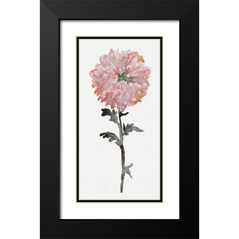 Flourishing Floral II Black Modern Wood Framed Art Print with Double Matting by Stellar Design Studio