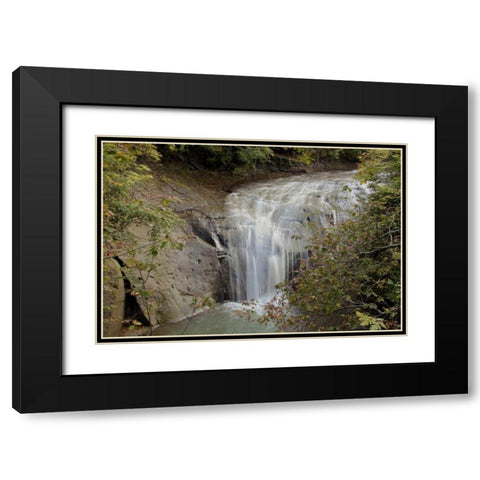 Hokkaido Waterfall - 1 Black Modern Wood Framed Art Print with Double Matting by Blaustein, Alan
