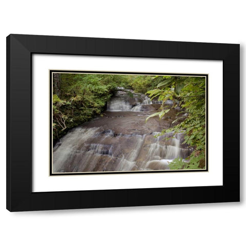 Hokkaido Waterfall - 3 Black Modern Wood Framed Art Print with Double Matting by Blaustein, Alan