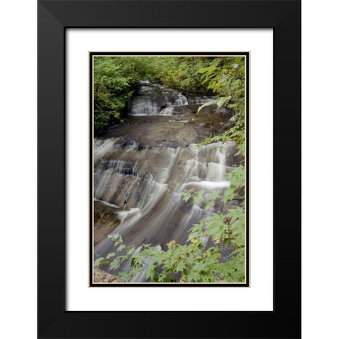 Hokkaido Waterfall - 4 Black Modern Wood Framed Art Print with Double Matting by Blaustein, Alan