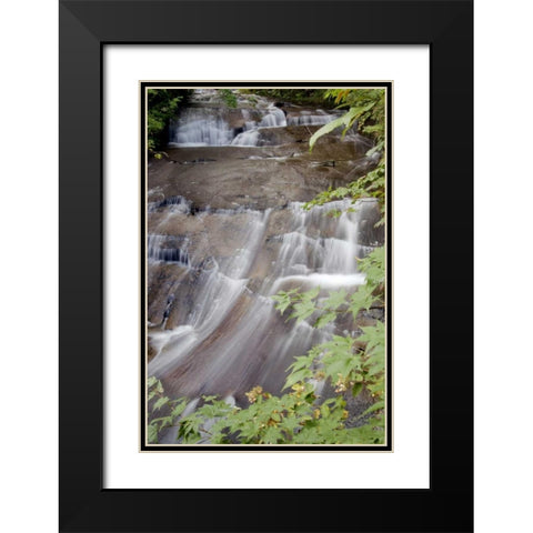 Hokkaido Waterfall - 5 Black Modern Wood Framed Art Print with Double Matting by Blaustein, Alan