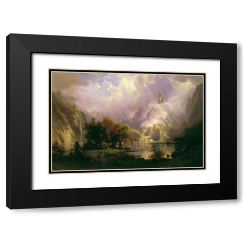 Rocky Mountain Landscape Black Modern Wood Framed Art Print with Double Matting by Bierstadt, Albert