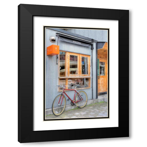 Red Bicycle, Japan Black Modern Wood Framed Art Print with Double Matting by Blaustein, Alan