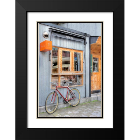 Red Bicycle, Japan Black Modern Wood Framed Art Print with Double Matting by Blaustein, Alan
