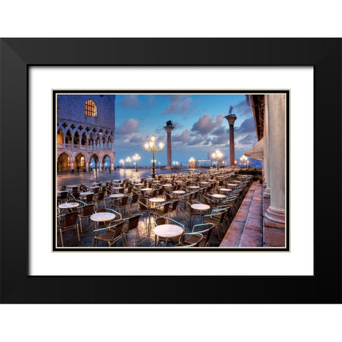 Piazza San Marco Sunrise #21 Black Modern Wood Framed Art Print with Double Matting by Blaustein, Alan