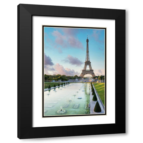 Eiffel Tower View I Black Modern Wood Framed Art Print with Double Matting by Blaustein, Alan