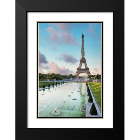 Eiffel Tower View I Black Modern Wood Framed Art Print with Double Matting by Blaustein, Alan