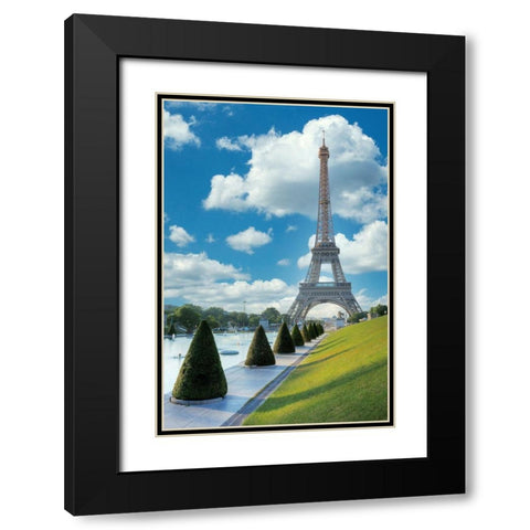 Eiffel Tower View II Black Modern Wood Framed Art Print with Double Matting by Blaustein, Alan