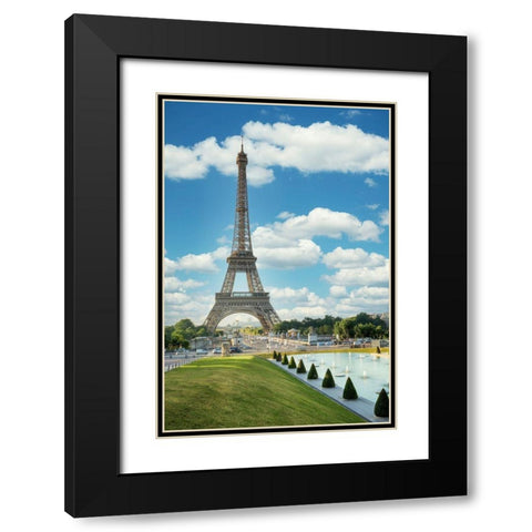 Eiffel Tower View III Black Modern Wood Framed Art Print with Double Matting by Blaustein, Alan