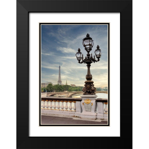 View of Eiffel Tower Black Modern Wood Framed Art Print with Double Matting by Blaustein, Alan