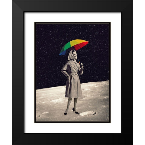 Moon Walk Black Modern Wood Framed Art Print with Double Matting by Brothers, Erika C.