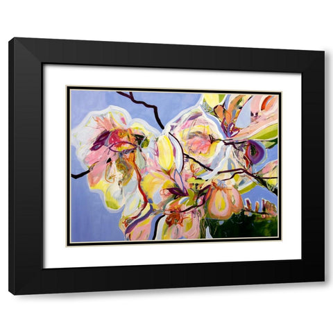 Cool Spring Blues with Magnolia Black Modern Wood Framed Art Print with Double Matting by Bujna, Kati