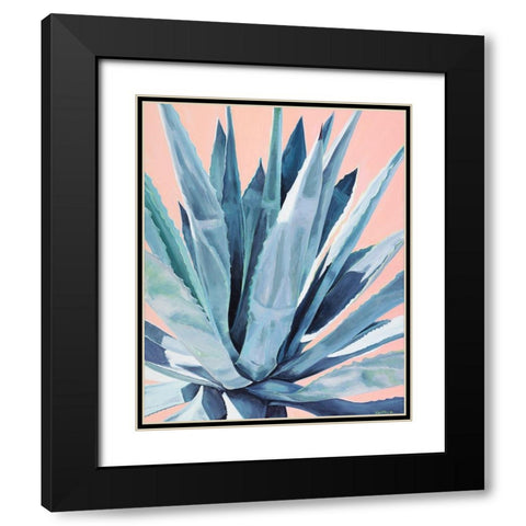 Agave with Coral Black Modern Wood Framed Art Print with Double Matting by Clumeck, Alana