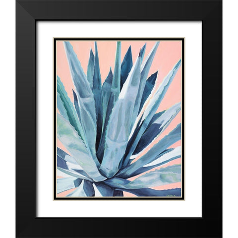 Agave with Coral Black Modern Wood Framed Art Print with Double Matting by Clumeck, Alana