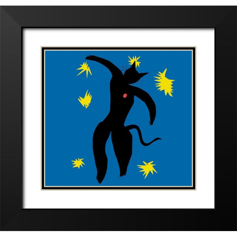 Matisse Cat Black Modern Wood Framed Art Print with Double Matting by Chameleon Design, Inc.
