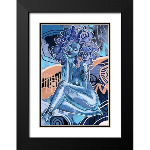 Imani Black Modern Wood Framed Art Print with Double Matting by Copeland, Justin